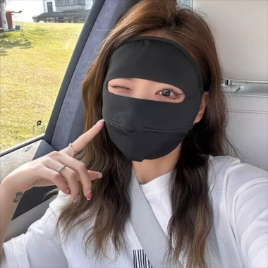 Khẩu Trang Toàn Mặt Chống UV Nắng - Lụa Băng 2 Lớp Kiểu Ninja Bảo Vệ Tối Đa 7