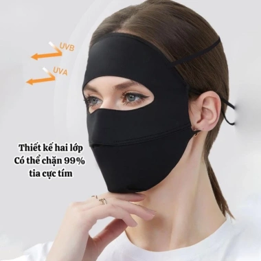 Khẩu trang toàn mặt Ninja 2 lớp UPF50+ chống 99% UV KT2 N202 - 20.000đ