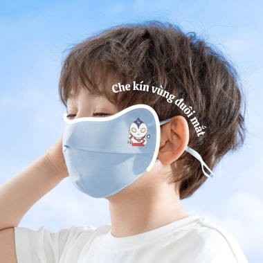 Khẩu trang trẻ em chống nắng UV thoáng khí 2 lớp, mềm mại, có nút chỉnh dây, phù hợp 3‑12 tuổi – Giá 38.000₫ 9