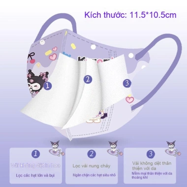 Khẩu trang trẻ em dùng một lần, thoáng khí, họa tiết hoạt hình, đóng gói riêng, an toàn, 16.800đ