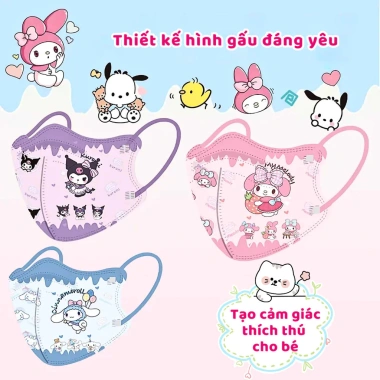 Khẩu trang trẻ em hình hoạt hình dùng một lần, đóng gói riêng lẻ, phù hợp nam nữ - Giá chỉ 8.800₫