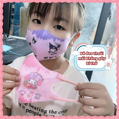 Khẩu trang trẻ em hình hoạt hình dùng một lần, đóng gói riêng lẻ, phù hợp nam nữ - Giá chỉ 8.800₫