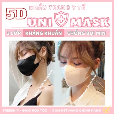 Khẩu Trang UNICARE 5D Unimask 100 cái - Kháng khuẩn vượt trội, chuẩn y tế, ngăn bụi mịn UV, giá 25.500 VND 8 Khẩu Trang UNICARE 5D Unimask 100 cái - Kháng khuẩn vượt trội, chuẩn y tế, ngăn bụi mịn UV, giá 25.500 VND 8