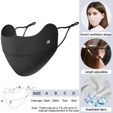 Khẩu trang UV chống bụi, sương mù, thoáng khí, điều chỉnh cho nam nữ - 95.151₫ 10