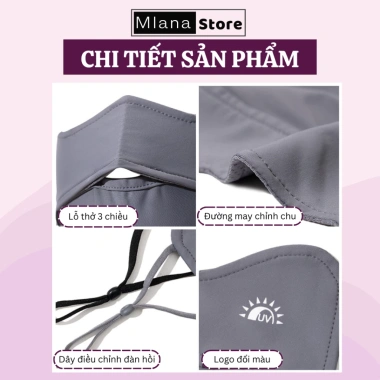 Khẩu trang UV MLANA lụa băng cao cấp, chống nắng, thoáng khí – Giá 65.000₫