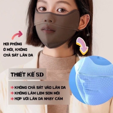 Khẩu trang UV UPF 50+ 5D nylon lót nhung giữ ấm - VNMASK giá 24.000đ 7 Khẩu trang UV UPF 50+ 5D nylon lót nhung giữ ấm - VNMASK giá 24.000đ 7