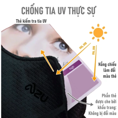 Khẩu trang vải 3 lớp Azumikichi BZ7 – Chống nắng UV, màu đen, chống mũi, giặt lại 6 Khẩu trang vải 3 lớp Azumikichi BZ7 – Chống nắng UV, màu đen, chống mũi, giặt lại 6