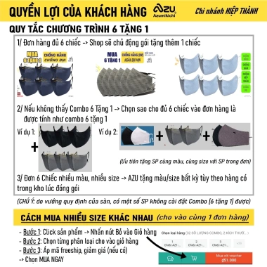 Khẩu trang vải 3 lớp chống nắng UV, bụi mịn, màu đen, nẹp mũi - Azumikichi AZ7 72.000 VND