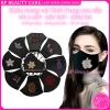 Khẩu trang vải 3 lớp đen đính đá, dây rút chỉnh size, bền đẹp, chống nắng bụi, tái sử dụng 2