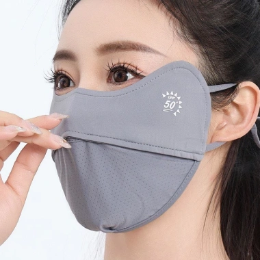 Khẩu Trang Vải Băng Lụa UPF50+ Chống Nắng UV, Che Toàn Mặt, Nam Nữ - 29k