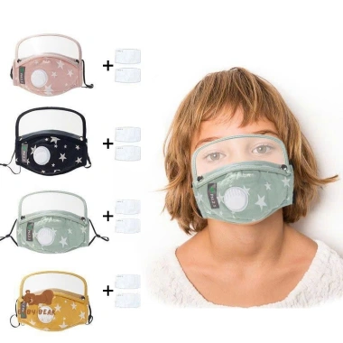Khẩu trang vải bé có kính che giọt bắn, van thông hơi, lọc PM2.5 cao cấp - 9.000đ 9 Khẩu trang vải bé có kính che giọt bắn, van thông hơi, lọc PM2.5 cao cấp - 9.000đ 9