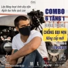 Khẩu trang vải chống bụi mịn 3 lớp cho người đi xe máy Nẹp mũi đen Azumikichi B1