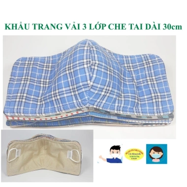 Khẩu trang vải dày 3 lớp - Chống nắng, lọc không khí ô nhiễm, phòng ngừa dịch bệnh - Giá chỉ 16.500đ Khẩu trang vải dày 3 lớp - Chống nắng, lọc không khí ô nhiễm, phòng ngừa dịch bệnh - Giá chỉ 16.500đ