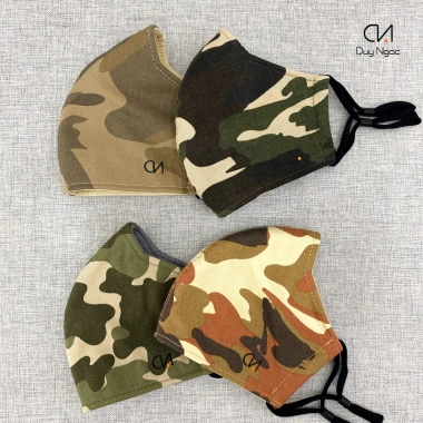 Khẩu trang vải Duy Ngọc rằn ri Camo cotton cao cấp dày dặn, chống nắng, hàng chính hãng 34k 2