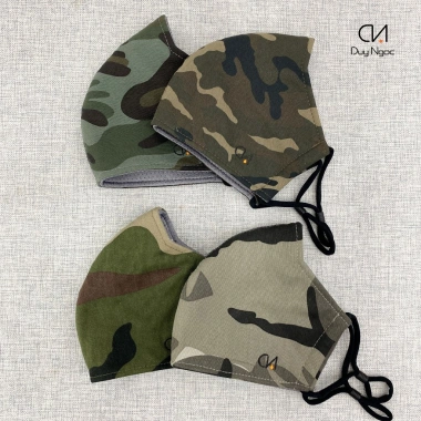 Khẩu trang vải Duy Ngọc rằn ri Camo cotton cao cấp dày dặn, chống nắng, hàng chính hãng 34k 8