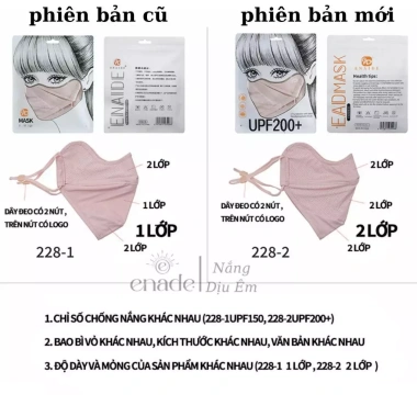 Khẩu Trang Vải ENADE Chống Tia UV, Che Kín Mặt, Chống Nắng - Giá chỉ 59.000₫