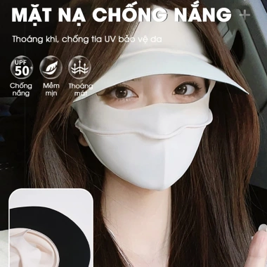 Khẩu trang vải full face UPF50+ chống UV, thoáng khí, bảo vệ toàn mặt - 51.500 5