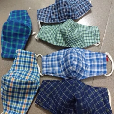Khẩu trang vải KẺ 3 lớp nam nữ chống nắng, chống khói bụi - 10 chiếc 15.000 VND
