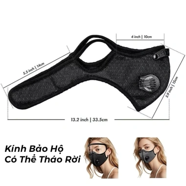 Khẩu Trang Vải Kháng Khuẩn Kính Van Thở - Chống Giọt Bắn, Khói Bụi, UV 45.000đ