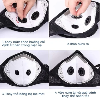 Khẩu Trang Vải Kháng Khuẩn Kính Van Thở - Chống Giọt Bắn, Khói Bụi, UV 45.000đ