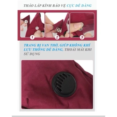 Khẩu trang vải nano chống nước kháng khuẩn, kính che mặt rời van thở, ngăn bụi mịn, giọt bắn, giá 22.000đ 9 Khẩu trang vải nano chống nước kháng khuẩn, kính che mặt rời van thở, ngăn bụi mịn, giọt bắn, giá 22.000đ 9