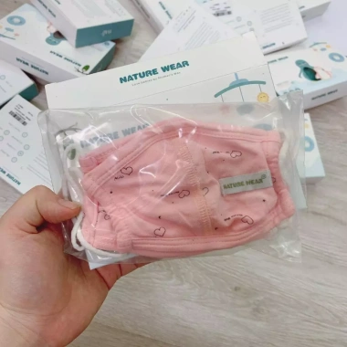 Khẩu trang vải Nature Wear bé sơ sinh cao cấp - 2 chiếc kháng khuẩn, mềm mịn, đẹp, 49.000₫