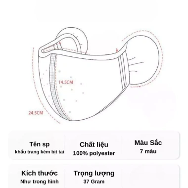 Khẩu Trang Vải Ninja Giữ Ấm Tai, Thoáng Khí, Chống Lạnh Khi Đi Xe - Dành Cho Người Lớn - 22.000 VNĐ 3 Khẩu Trang Vải Ninja Giữ Ấm Tai, Thoáng Khí, Chống Lạnh Khi Đi Xe - Dành Cho Người Lớn - 22.000 VNĐ 3
