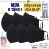 Khẩu trang vải oversize 3 lớp Đen CỠ RẤT LỚN BZ7XL – Chống nắng, 144.000₫