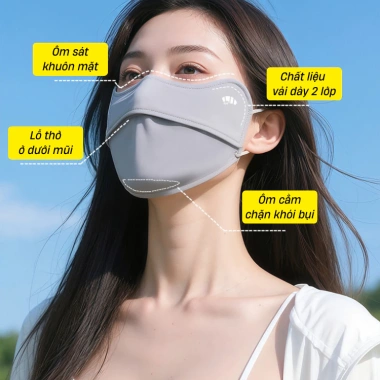 Khẩu trang vải SINGMIN UPF 50+ mát lạnh, co giãn, chặn UV 99% và bụi mịn - giá 109.000₫ 2