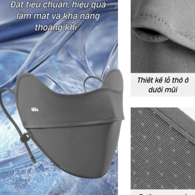 Khẩu trang vải SINGMIN UPF 50+ mát lạnh, co giãn, chặn UV 99% và bụi mịn - giá 109.000₫ 6
