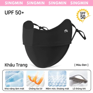 Khẩu trang vải SINGMIN UPF 50+ mát lạnh, co giãn, chặn UV 99% và bụi mịn - giá 109.000₫ 10