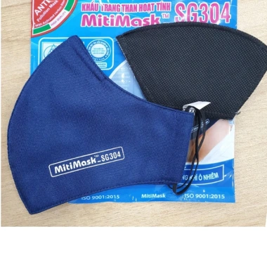 Khẩu trang vải than hoạt tính MitiMask SG304 – Lọc bụi mịn, dùng nhiều lần, chống ô nhiễm, giá ưu đãi 65.000₫
