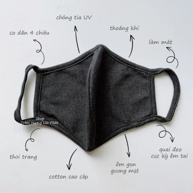 Khẩu trang vải thun TUTO5 KT01 - Đen/Trắng 2 lớp cotton dệt kim, kháng khuẩn, khử mùi, tái sử dụng - 55.000 VND 4 Khẩu trang vải thun TUTO5 KT01 - Đen/Trắng 2 lớp cotton dệt kim, kháng khuẩn, khử mùi, tái sử dụng - 55.000 VND 4