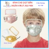 Khẩu trang vải trẻ em có kính che giọt bắn, van thông hơi, chống dịch, chống bụi mịn, tặng 2 lọc PM2.5 - Giá chỉ 9.000đ
