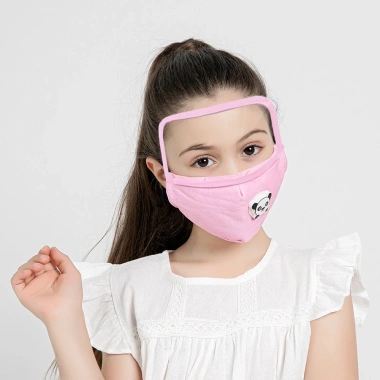 Khẩu trang vải trẻ em kính che giọt bắn, van thông hơi, chống PM2.5 và bụi mịn, tặng 2 tấm lọc - Giá chỉ 7.500đ