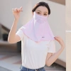 Khẩu Trang Vành Rộng Nữ Che Kín Cổ Lụa Lạnh Thoáng Khí Chống UV Khi Đi Xe 4