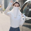 Khẩu Trang Vành Rộng Nữ Che Kín Cổ Lụa Lạnh Thoáng Khí Chống UV Khi Đi Xe 7
