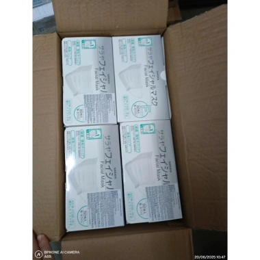Khẩu trang y tế 3 lớp SARAYA Nhật Bản trắng 50 cái, thoáng khí, chống bụi, giá 61.750₫