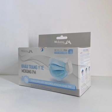 Khẩu Trang Y Tế Mekong Cao Cấp 3 Hộp - Dây Đeo Mềm, Không Đau Tai, Giá Chỉ 132.000đ