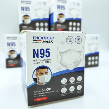 Khẩu Trang Y Tế N95 5 Lớp Kháng Khuẩn, Không Dệt Tĩnh Điện, Lọc Bụi Mịn, Chống Thấm 5