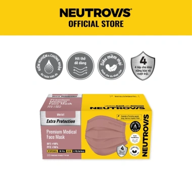 Khẩu Trang Y Tế NEUTROVIS 4 Lớp Merlot - Hộp 30s Giá Ưu Đãi 75k, Bảo Vệ Cao 2