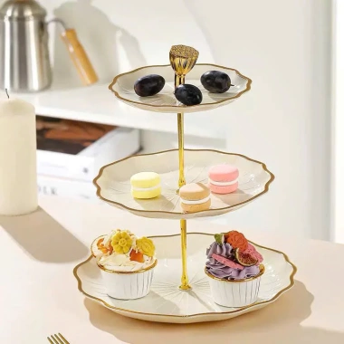 Khay 3 tầng lá sen mới - Đựng mứt, trái cây, bánh kẹo, hạt - Giá ưu đãi 169.000 5