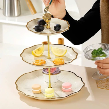 Khay 3 tầng lá sen mới - Đựng mứt, trái cây, bánh kẹo, hạt - Giá ưu đãi 169.000 8