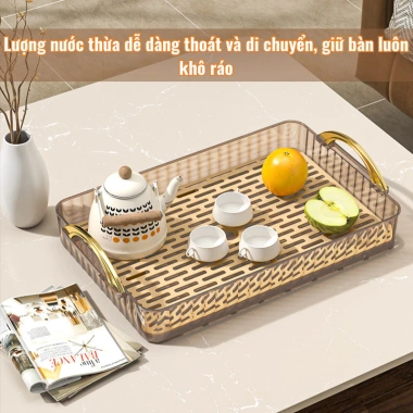 Khay Acrylic Lilys sang trọng - Đựng ly, cốc, úp trà chịu nhiệt, bền đẹp, dễ vệ sinh, chỉ 120.047 VND