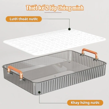 Khay Acrylic Lilys sang trọng - Đựng ly, cốc, úp trà chịu nhiệt, bền đẹp, dễ vệ sinh, chỉ 120.047 VND
