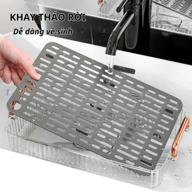 Khay Acrylic Lilys sang trọng - Đựng ly, cốc, úp trà chịu nhiệt, bền đẹp, dễ vệ sinh, chỉ 120.047 VND