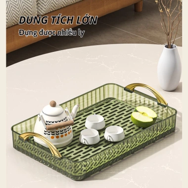 Khay Acrylic Lilys sang trọng - Đựng ly, cốc, úp trà chịu nhiệt, bền đẹp, dễ vệ sinh, chỉ 120.047 VND