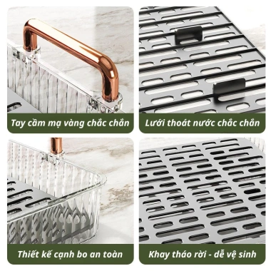 Khay Acrylic Lilys sang trọng - Đựng ly, cốc, úp trà chịu nhiệt, bền đẹp, dễ vệ sinh, chỉ 120.047 VND