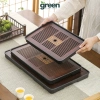 Khay Ấm Trà Gỗ Cao Cấp Hoa Văn Sang Trọng Thoát Nước Trang Trí Phòng Khách Giá 69.000đ