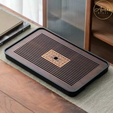 Khay Ấm Trà Gỗ Cao Cấp Hoa Văn Sang Trọng Thoát Nước Trang Trí Phòng Khách Giá 69.000đ 6